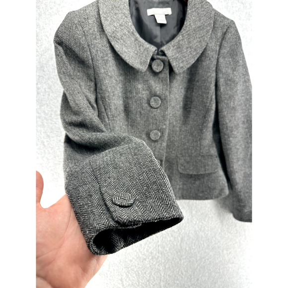 Ann Taylor Petites Womens Jacket Size 0P Dark Gray Long Sleeve Full Button - Picture 3 of 14